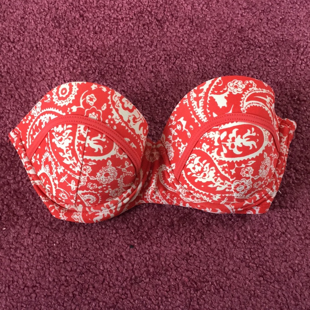 Paisley strapless bikini top